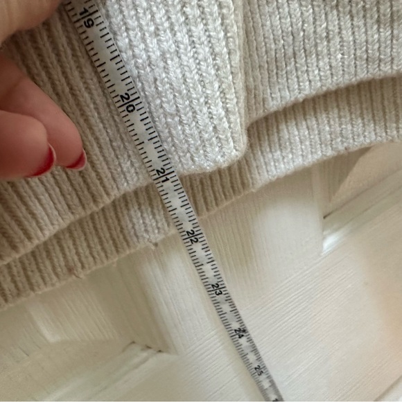 Quince Australian merino wool Half-Zip Ribbed Pullover Sweater Cream m medium - Picture 3 of 7